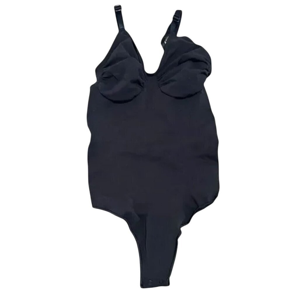 SKIMS Sculpting Thong Bodysuit Onyx Black S/M (US 4-10) NWOT MSRP $70